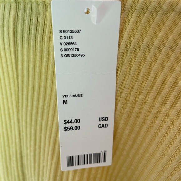 Yellow Off-Shoulder Ribbed Crop Top - Picture 3 of 3